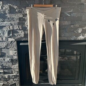 Wildfox Tan Joggers with Teddy Bear Face